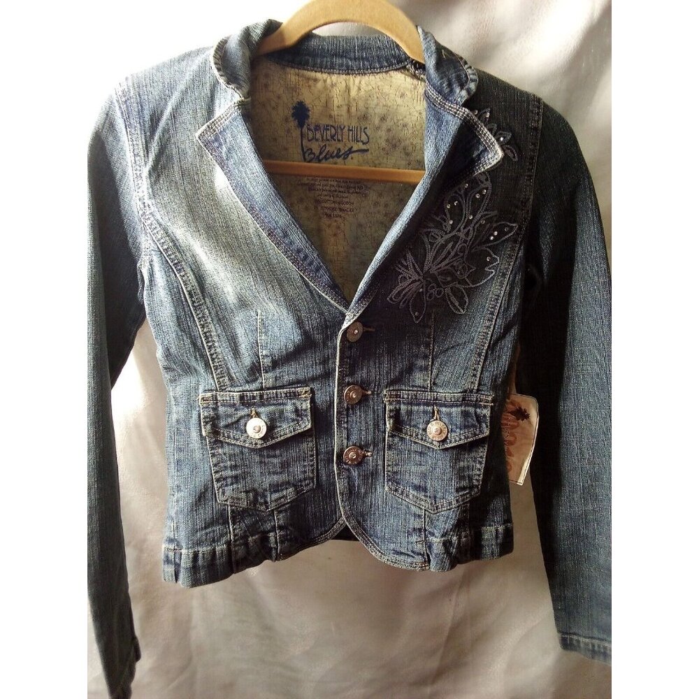 Womens Beverly Hill's Blues Vtg  Blues Denim  Jacket